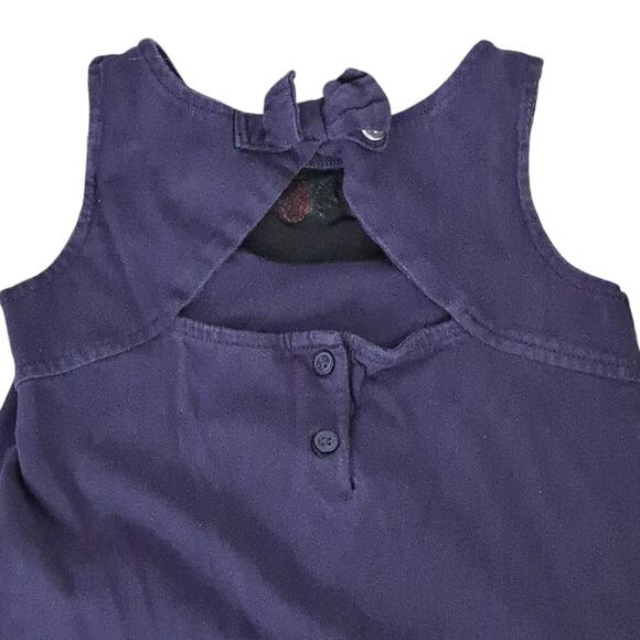 Janie And Jack Navy Sleeveless Embroidered Top Size 4 - Picture 6 of 7